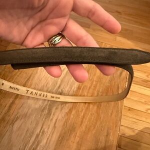Tanner Brown Suede Leather Velcro Belt Fits 33-35 inch Width 3/4 inch